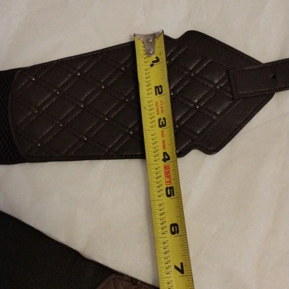 BELT 'Puff Quilt' Faux‎ Leather BROWN 33